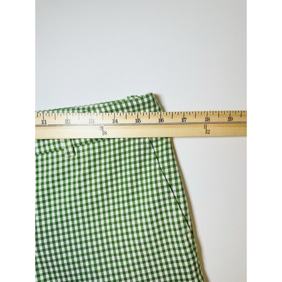 Michael Kors Green White Gingham Check Straight Leg Ankle Pants ITALY Women's 6 - Picture 6 of 8